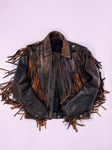 Western Leather Fringe Jacket – Vintage Cowboy Style | Genuine Leather