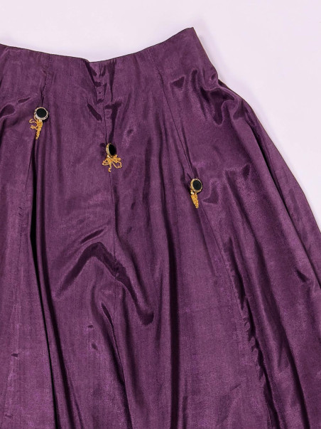 Vintage Purple Midi Skirt M – Elegant Retro Piece