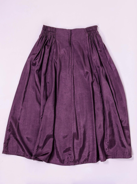 Vintage Purple Midi Skirt M – Elegant Retro Piece