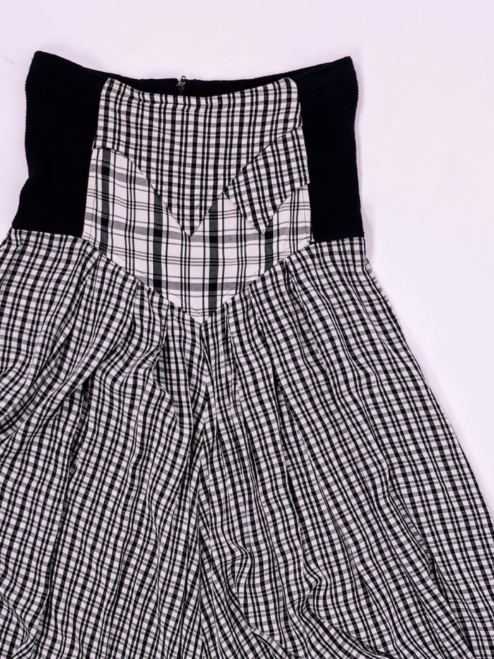 Vintage High-Waist Checked Skirt - M/L