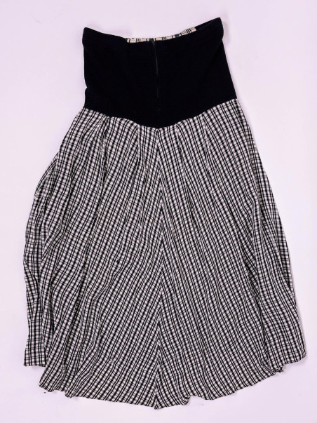 Vintage High-Waist Checked Skirt - M/L