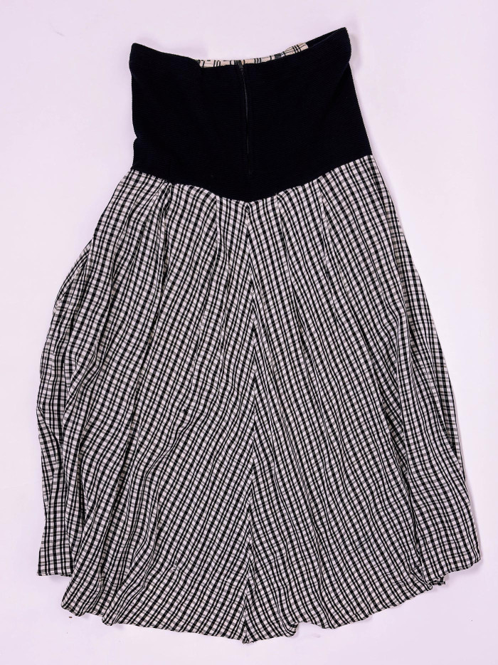 Vintage High-Waist Checked Skirt - M/L
