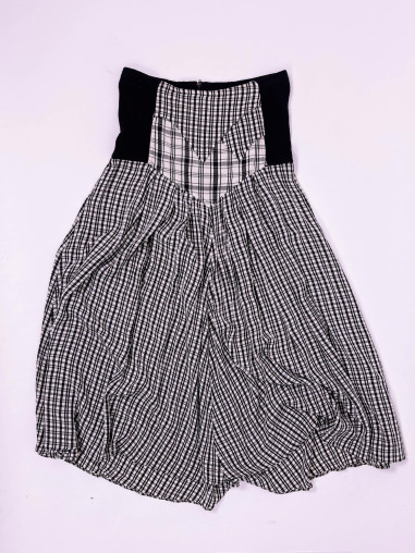 Vintage High-Waist Checked Skirt - M/L