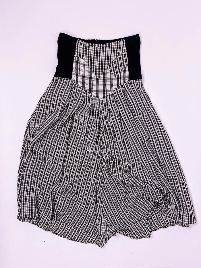 Vintage Checked Skirt – High Waist Retro Chic
