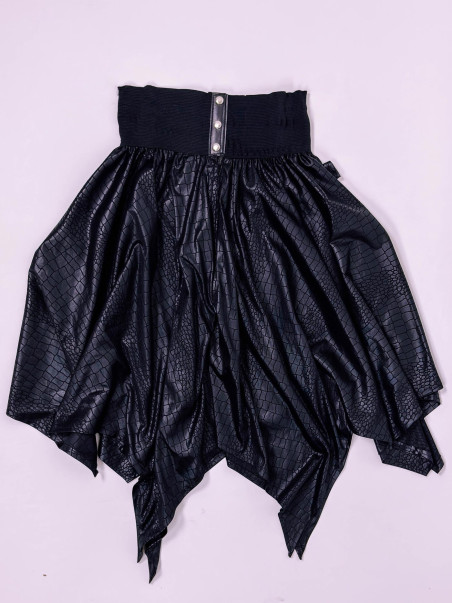 Vintage Black Skirt with Corset Waist – Gothic Rock Retro Style