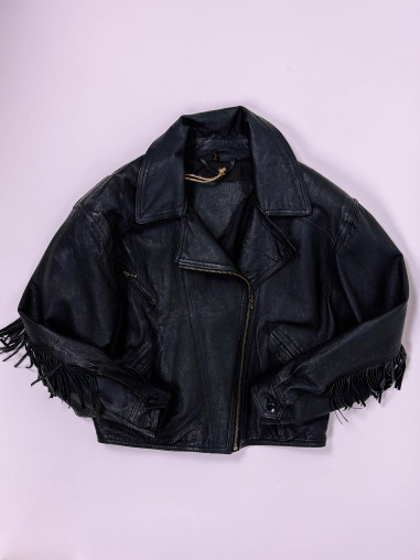 Western Leather Fringe Jacket – Vintage Cowboy Style | Real Leather