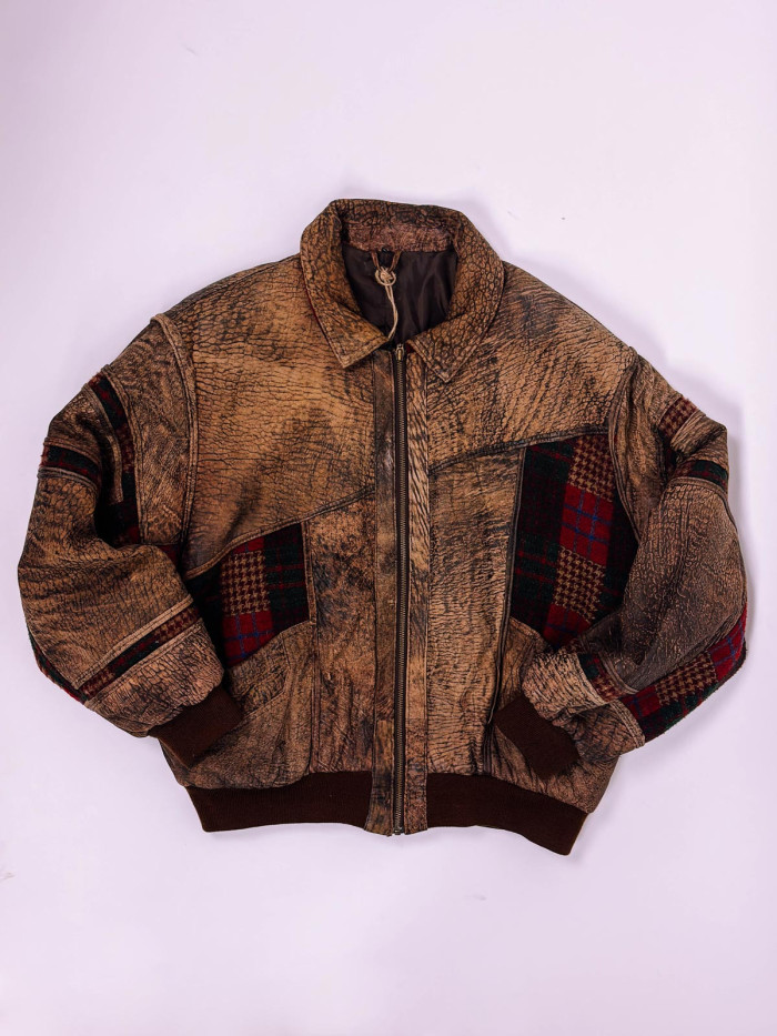Vintage Bomber Jacket with Wool Details – XL