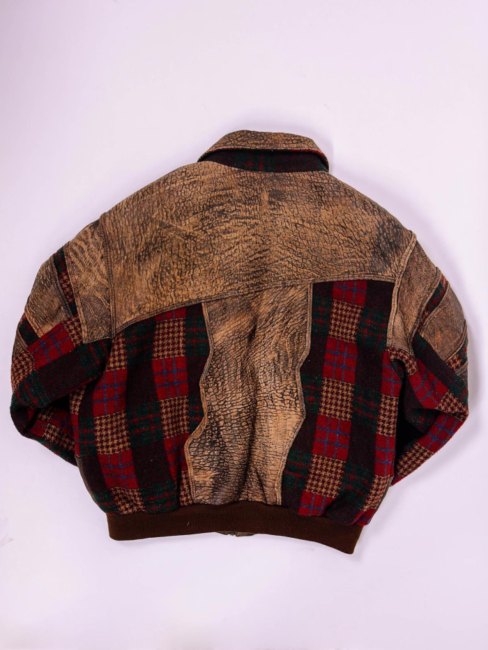 Vintage Bomber Jacket with Wool Details – XL