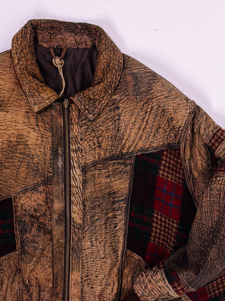 Vintage Bomber Jacket with Wool Details – XL