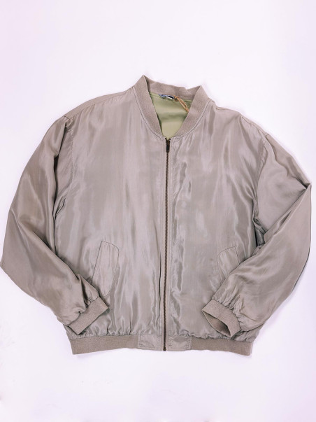 Vintage Silk Bomber Jacket - L