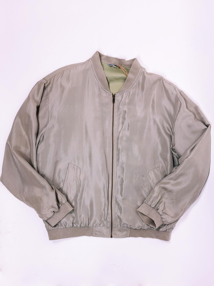 Vintage Silk Bomber Jacket - L