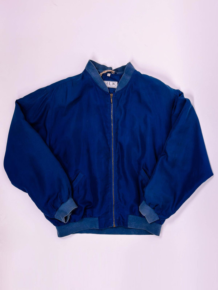 Vintage Silk Bomber Jacket - L