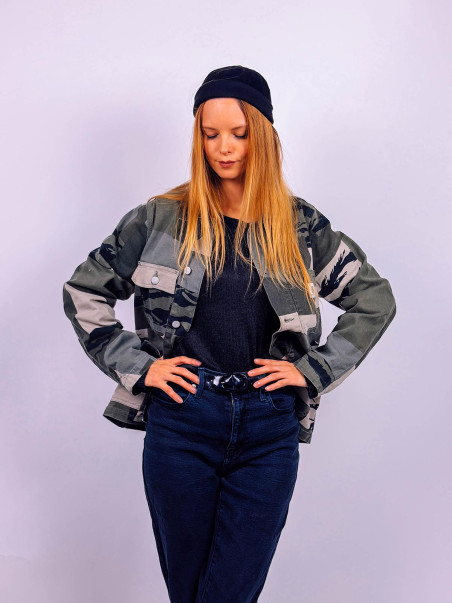 Carhartt WIP Michigan Jacket – Tiger Camo Patchwork - S