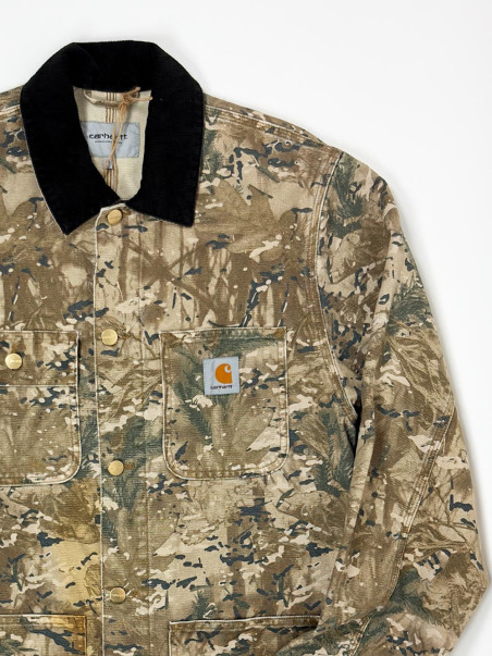 Carhartt Work Jacket – Camo Print, Corduroy Collar -M