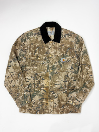 Carhartt Work Jacket – Camo Print, Corduroy Collar -M