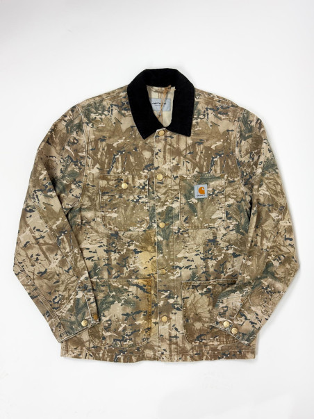 Carhartt Work Jacket – Camo Print, Corduroy Collar -M