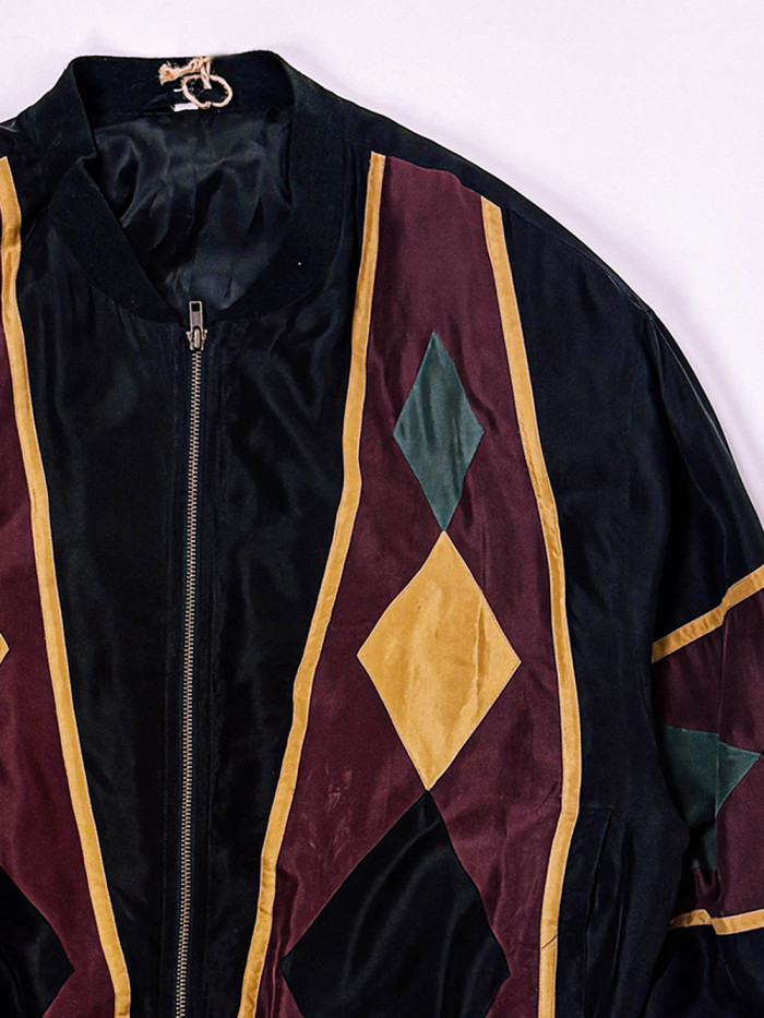 Vintage Silk Bomber Jacket - L