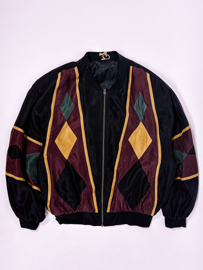 Vintage Silk Bomber Jacket - L