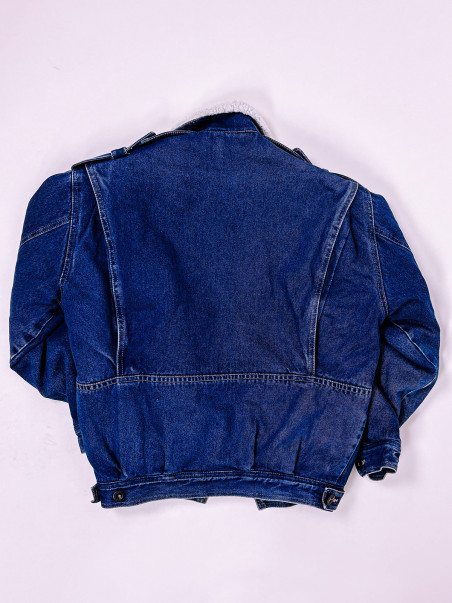 Winter Vintage Lined Denim Jacket Woman- L