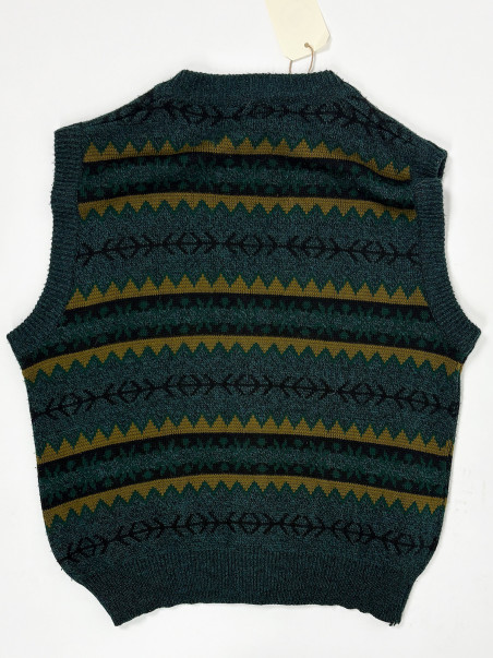 Vintage Geometric Knit Vest - oversized XL
