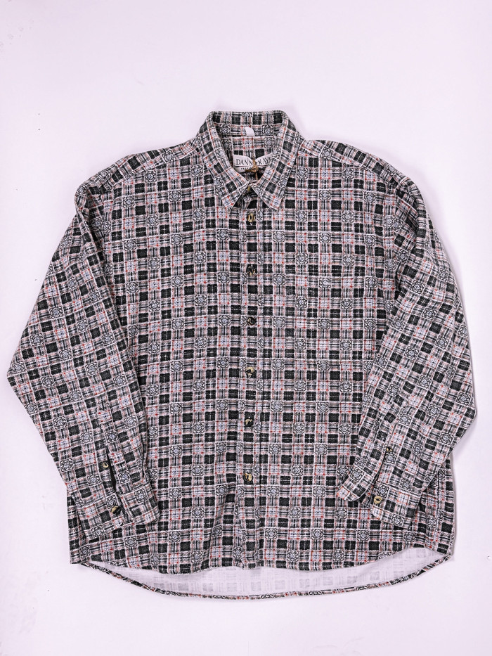 Vintage Patterned Flannel Shirt - XL