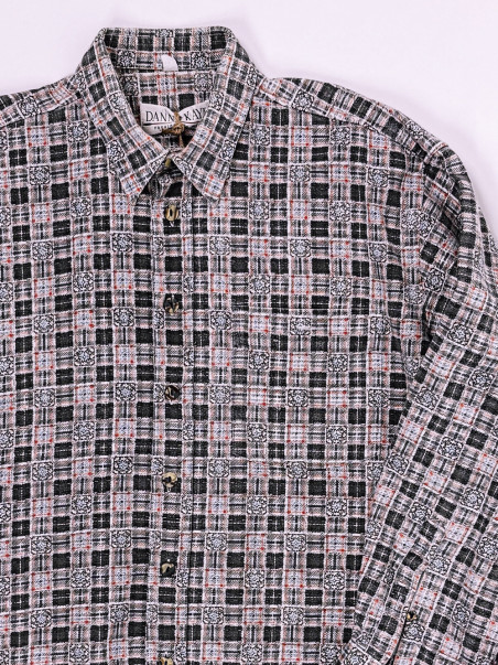 Vintage Patterned Flannel Shirt - XL