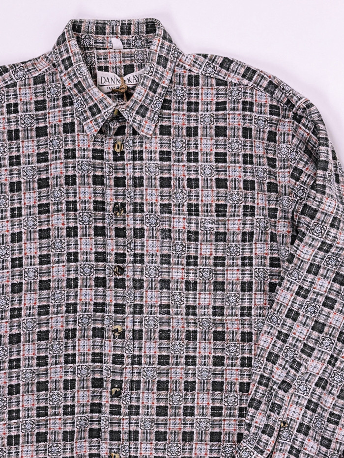 Vintage Patterned Flannel Shirt - XL