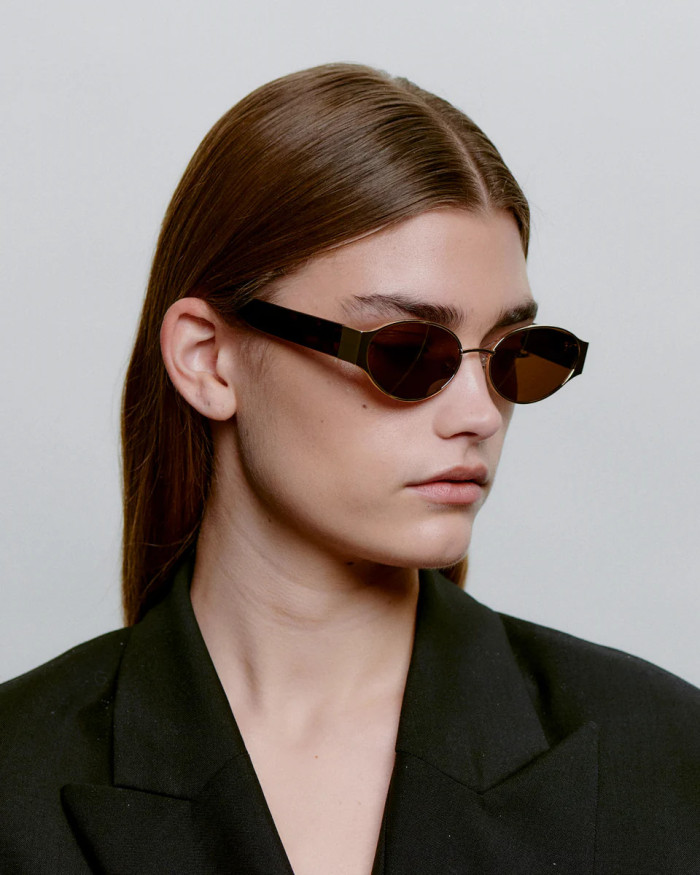 A. Kjaerbede Bella Gold Demi Tortoise Sunglasses