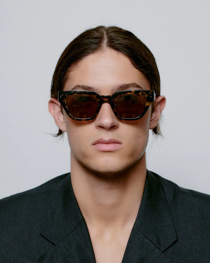 A. Kjaerbede Kaws Black / Yellow Tortoise Sunglasses