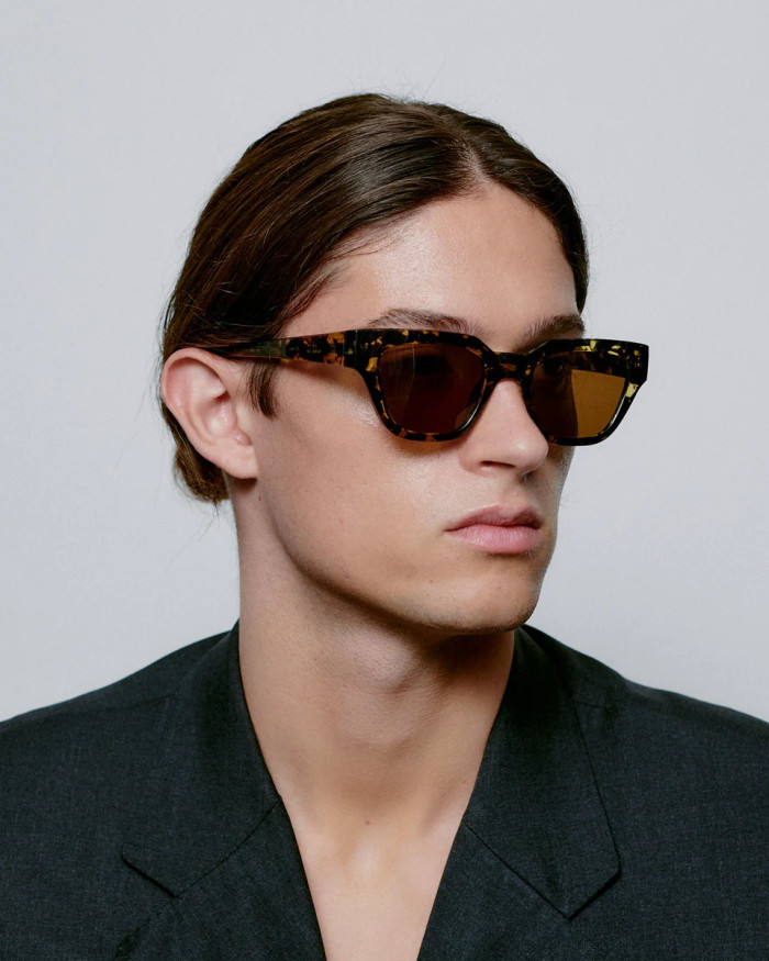A. Kjaerbede Kaws Black / Yellow Tortoise Sunglasses