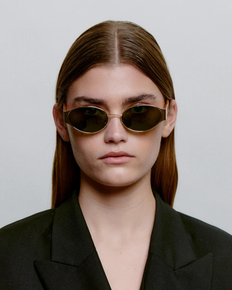 A. Kjaerbed Bella Gold Burnt Amber Sunglasses