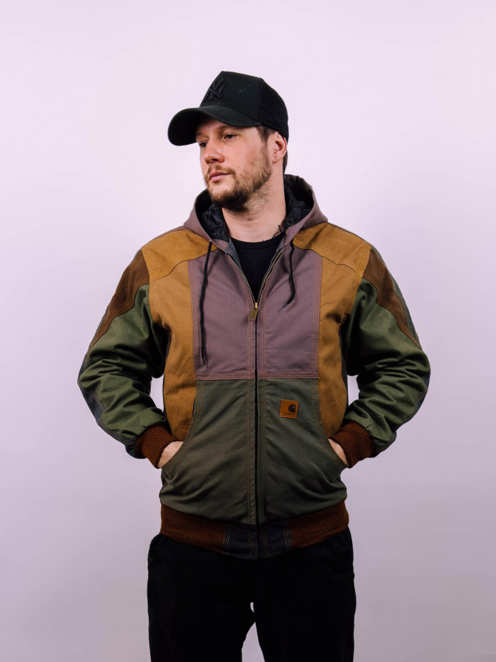 Vintage Carhartt Rework Bunda – Originálny Patchwork Štýl