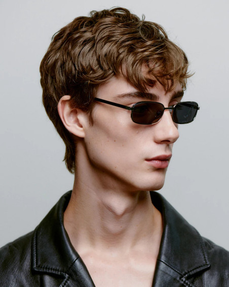 A. Kjaerbede Noah Silver Black Sunglasses