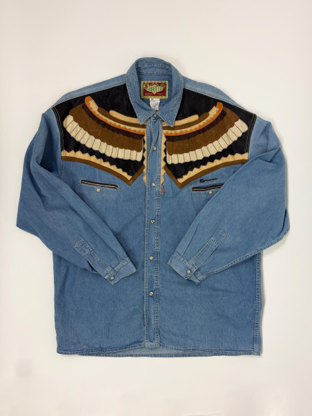 Vintage denimová "cowboy" košeľa Shooter - L