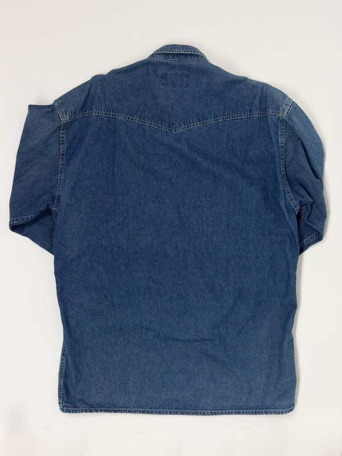 Vintage Denim Shirt with Droopy Embroidery - XL