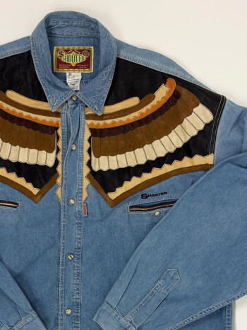Vintage denimová "cowboy" košeľa Shooter - L 2