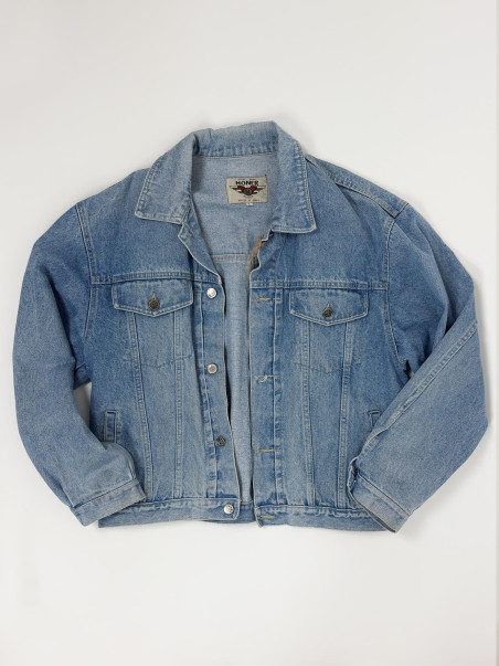 Vintage Cropped Denim Jacket - L