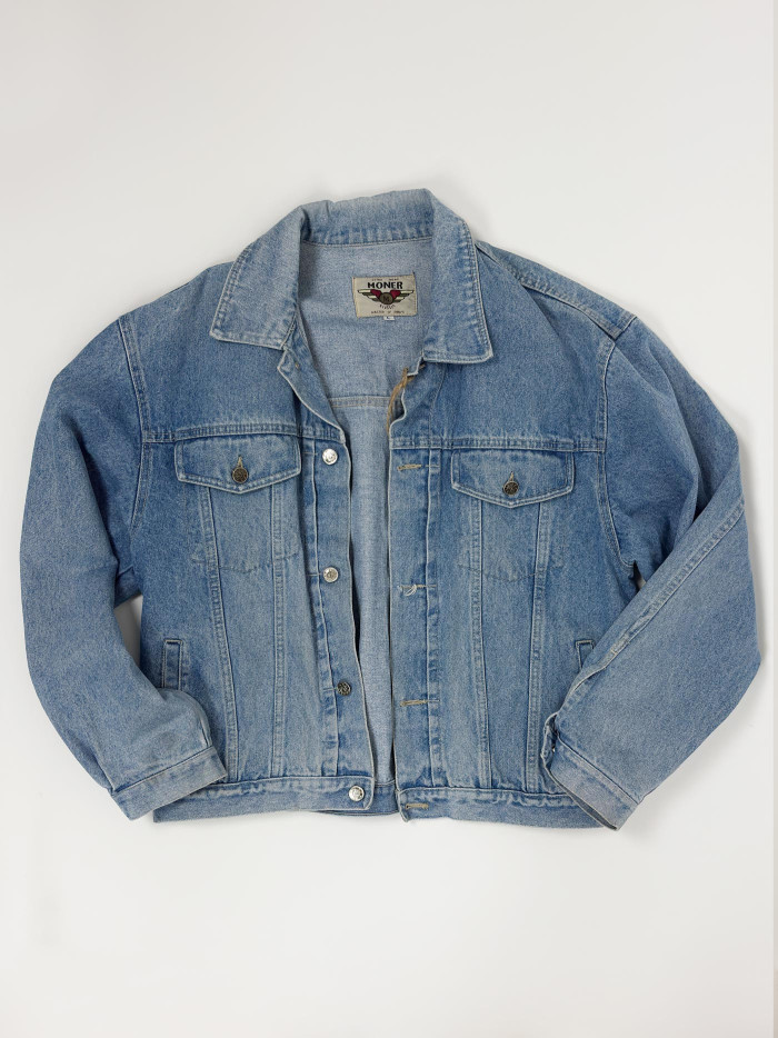 Vintage Cropped Denim Jacket - L
