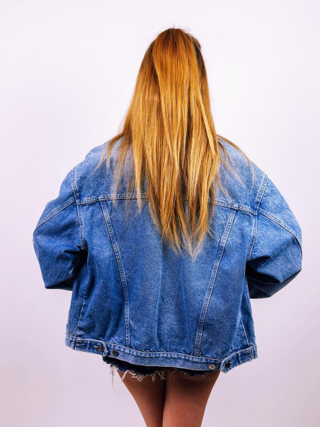 Vintage Cropped Denim Jacket - L